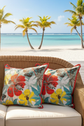 Coral edge floral pillows