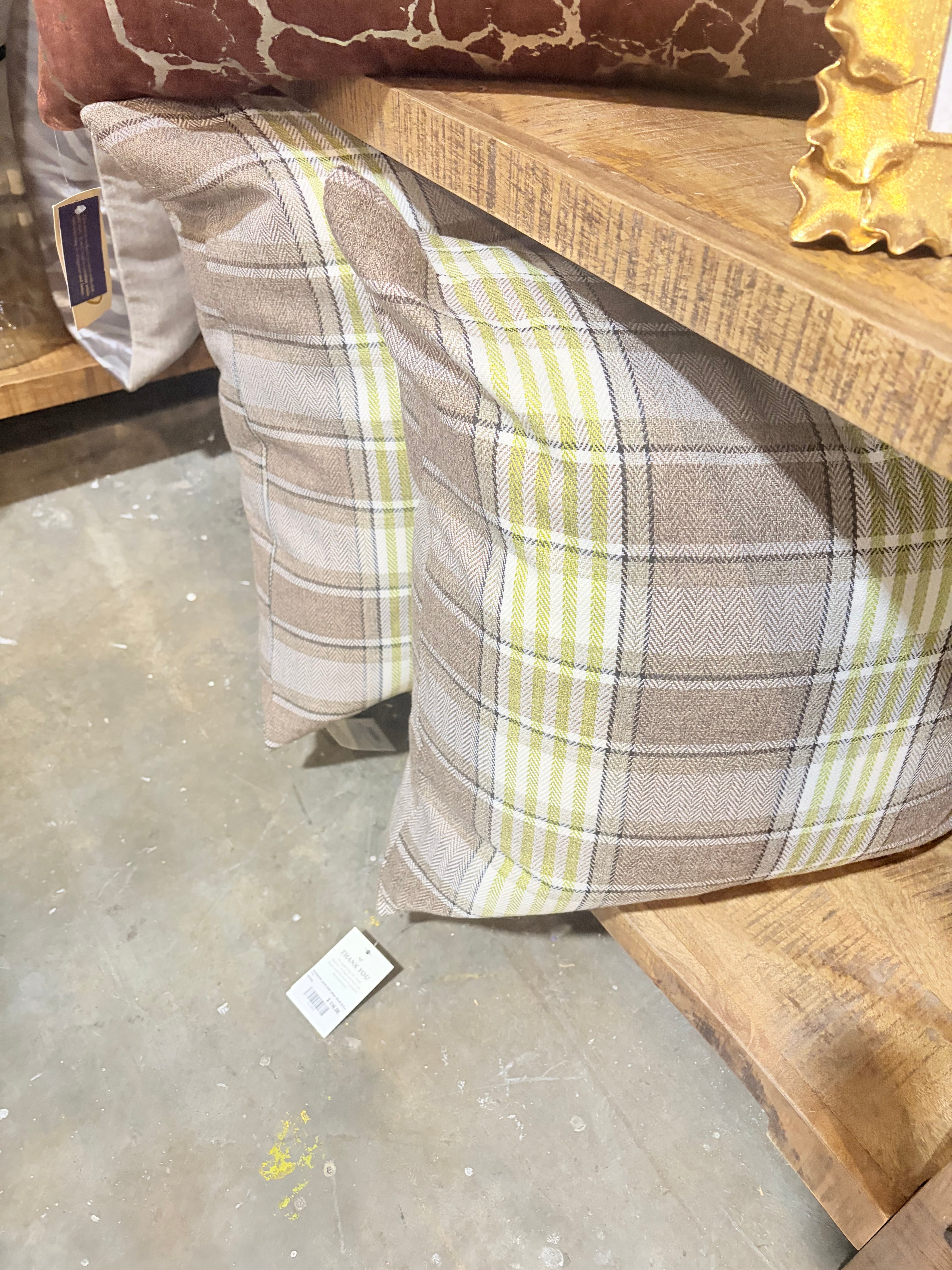 Green Plaid Pillow