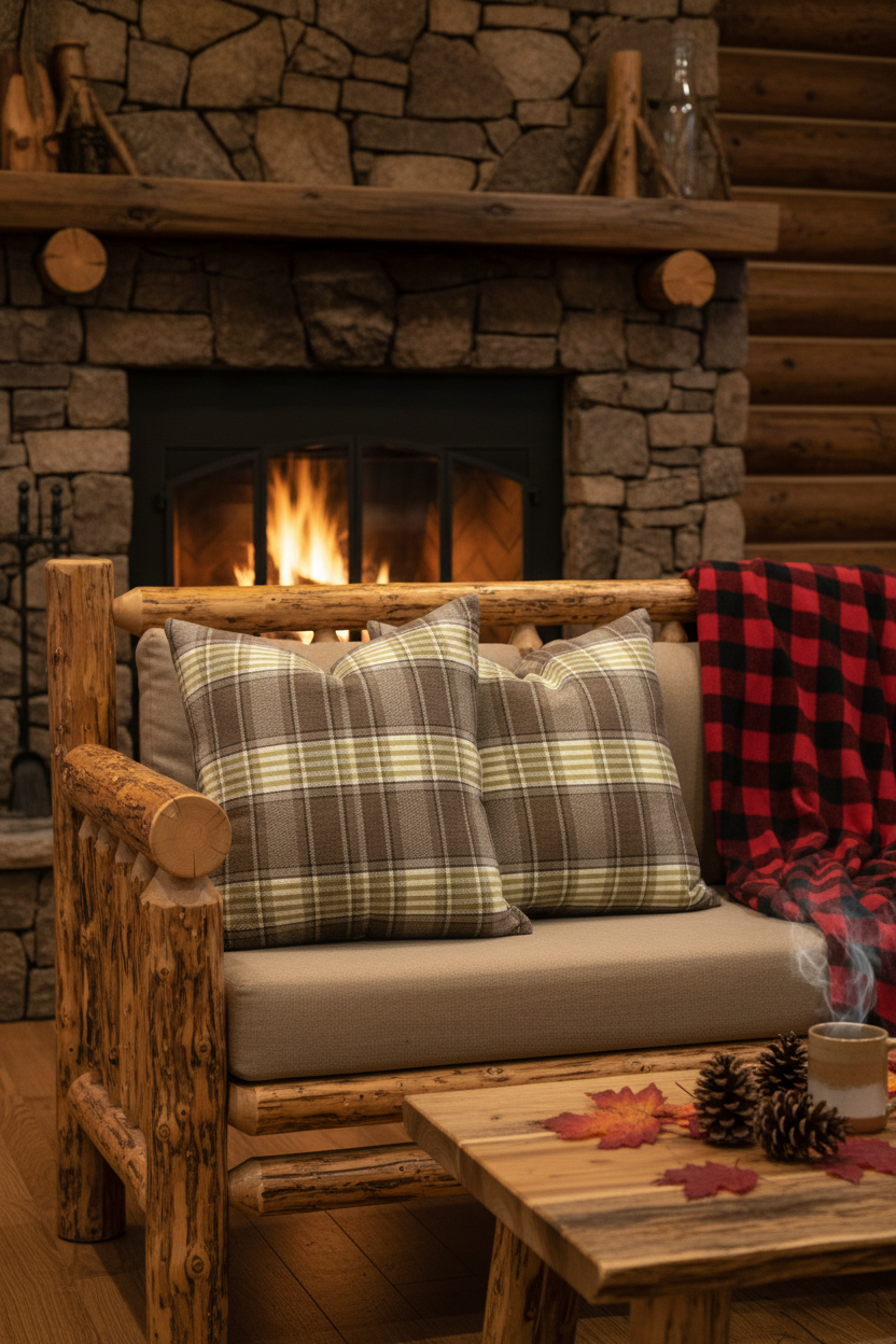 Green Plaid Pillow