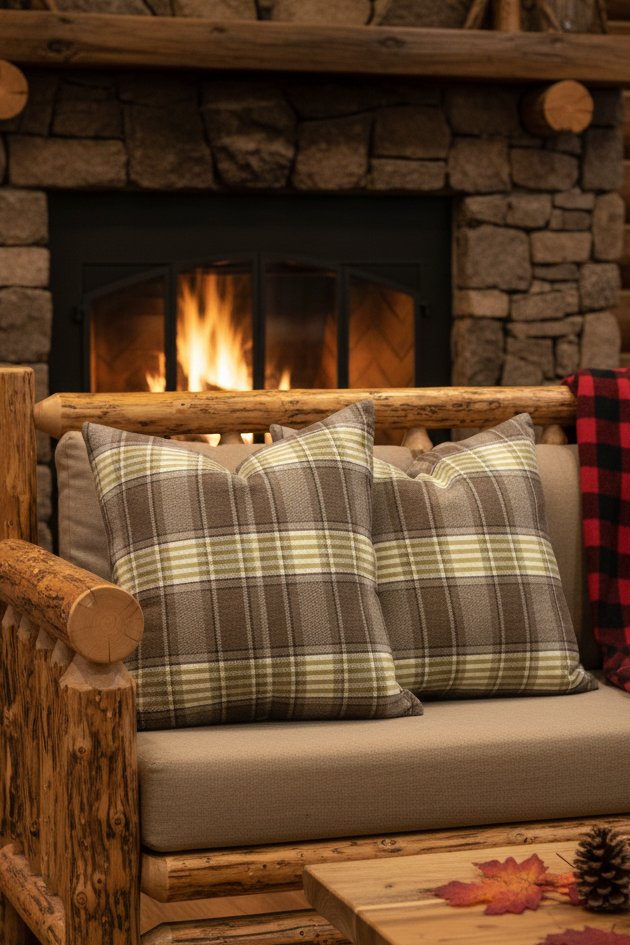 Green Plaid Pillow