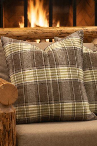 Green Plaid Pillow