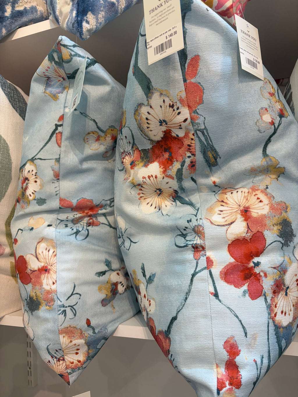 Ocean blue and Coral Pillow