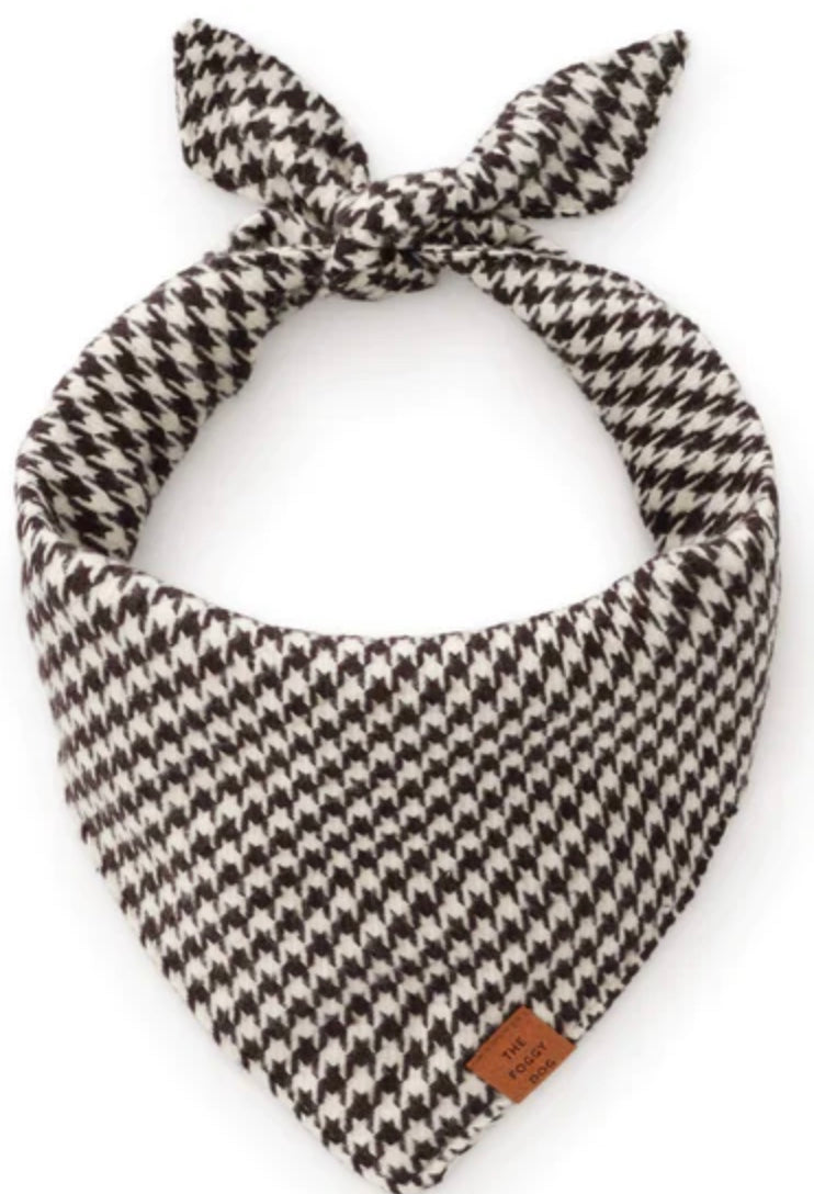 Large Black and Ivory Bandana (THE FOGGY DOG)