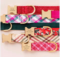 MEDIUM Pink and Green Plaid Dog Collar (THE FOGG DOG)